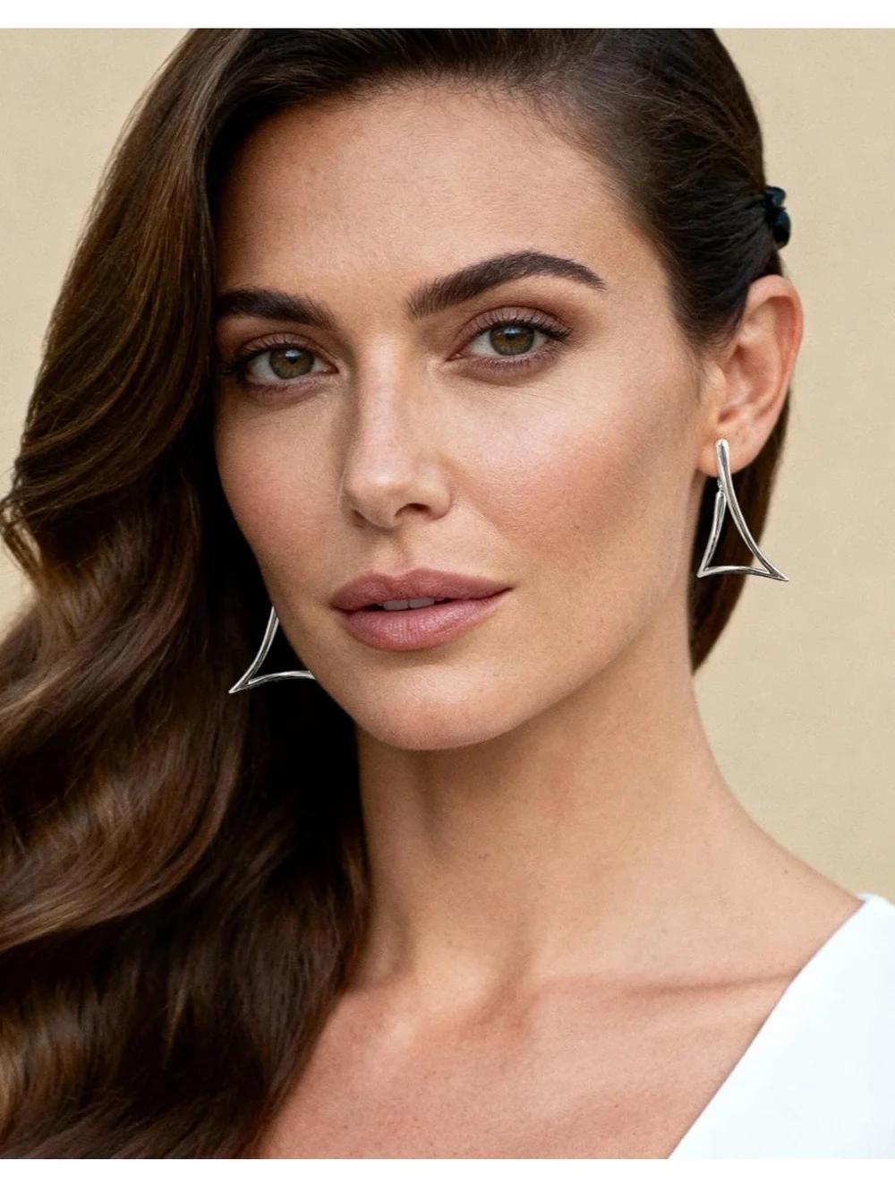 Minimalist Silver Triangle Drop Earrings - Women Jewelry